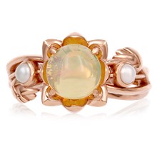 Lotus Bud Engagement Ring - top view