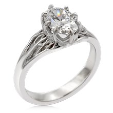 Tree Of Life With Hidden Halo Engagement Ring