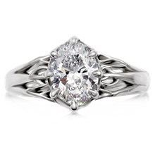 Tree Of Life With Hidden Halo Engagement Ring - top view