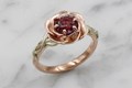 Twisted Rose Two Tone Engagement Ring with Lab-grown Alexandrite