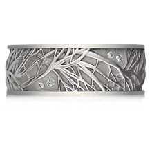 Tree Of Life Diamond Wedding Band - top view
