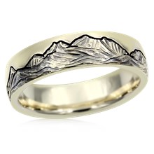 Mountain Wedding Band With Three Ranges