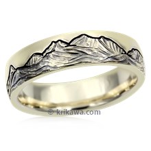 Mountain Wedding Band With Three Ranges