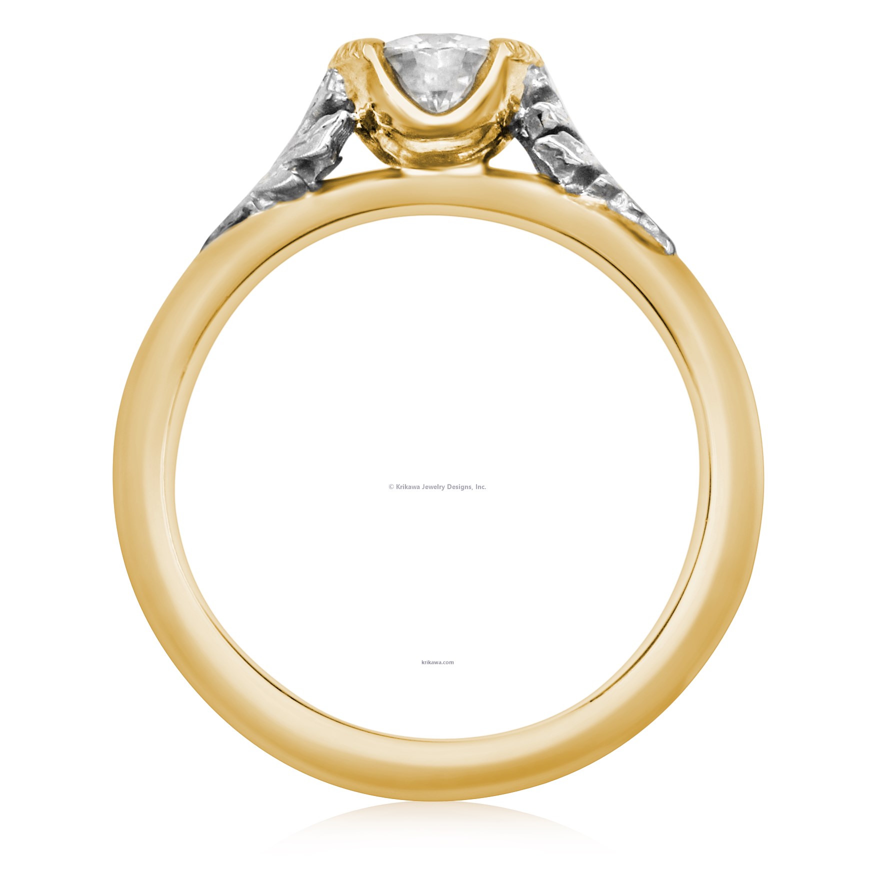 Oak Leaf Cathedral Engagement Ring