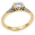 Oak Leaf Cathedral Engagement Ring