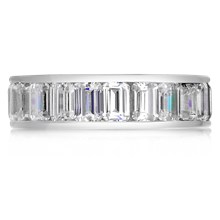 Emerald Diamond Eternity Band - top view