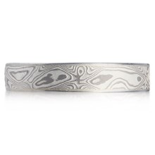 Modern Diamond Mokume Band - top view