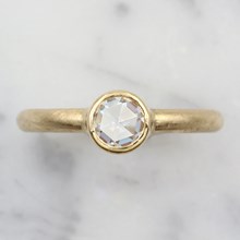 Round Shank Round Bezel Engagement Ring - top view