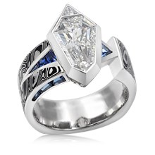 Luxury Shield Mokume Engagement Ring
