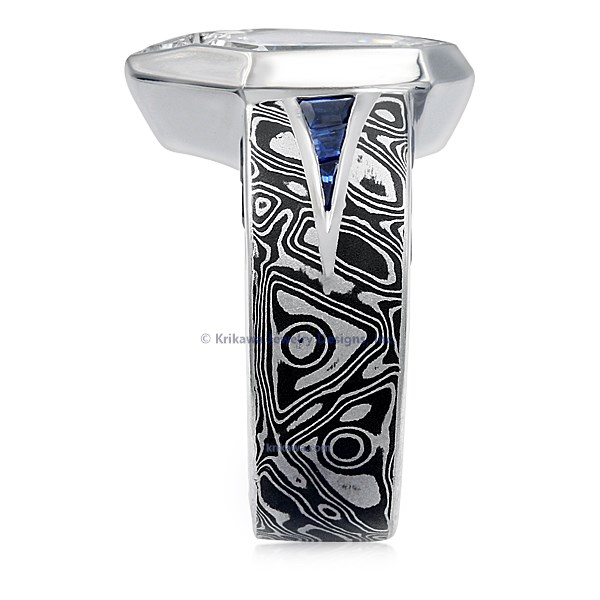 Luxury Shield Mokume Engagement Ring