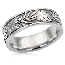Tropical Leaf Wedding Band