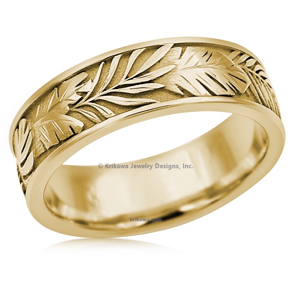 Tropical Leaf Wedding Band