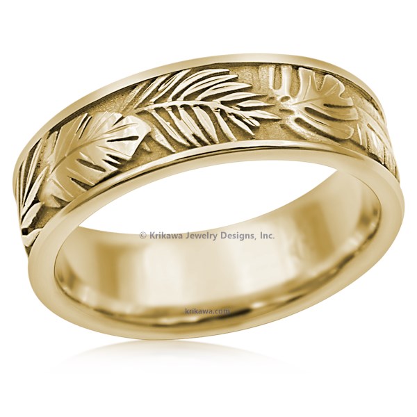 Tropical Leaf Wedding Band