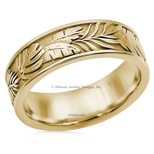 Tropical Leaf Wedding Band
