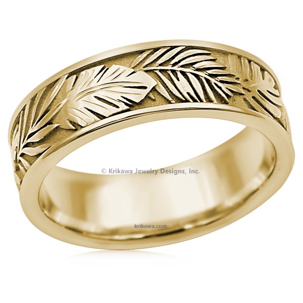 Tropical Leaf Wedding Band
