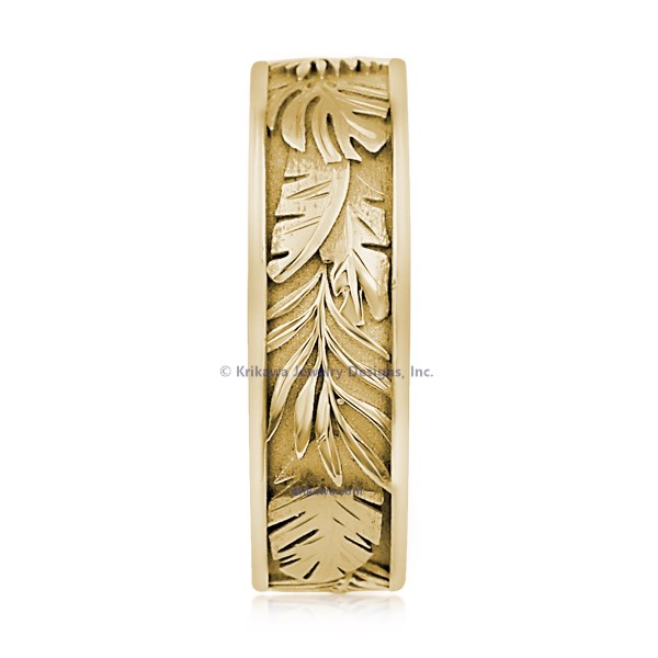 Tropical Leaf Wedding Band