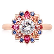 Mandala Engagement Ring - top view