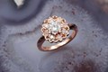 Mandala Engagement Ring With Orange Sapphires