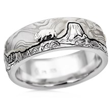 Mountain Bear Buffalo Wedding Band