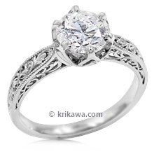 Old World Solitaire Engagement Ring 
