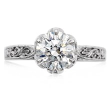 Old World Solitaire Engagement Ring - top view