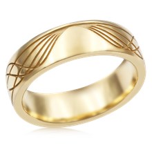 Sinusoidal Wave Wedding Band - top view