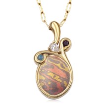 Mokume Drop Mother's Pendant