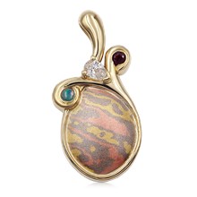 Mokume Drop Mother's Pendant - top view