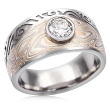 Tribal Mokume Engagement Ring