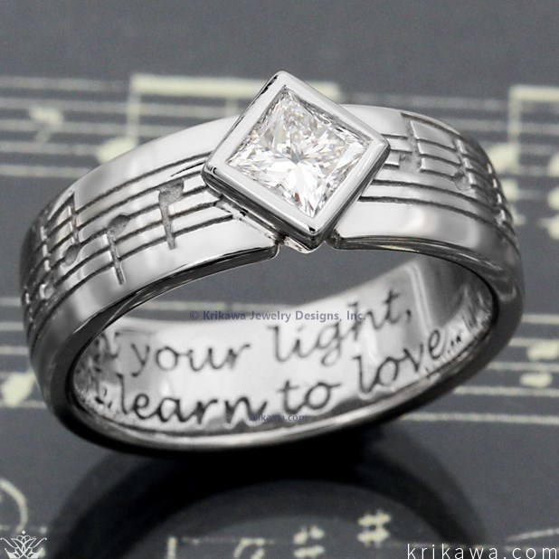 Musical Phrase Princess Engagement Ring