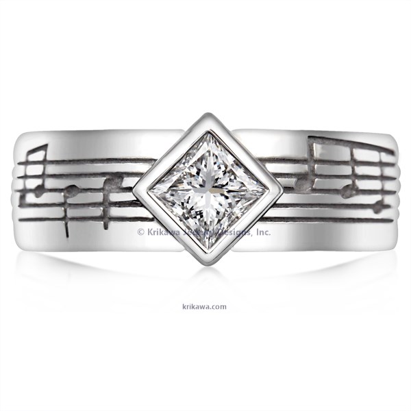Musical Phrase Princess Engagement Ring