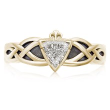 Celtic Knot Claddagh Engagement Ring - top view