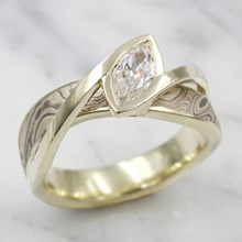 Winter Mokume River Twist Engagement Ring