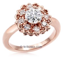 Mandala Engagement Ring With Orange Sapphires