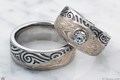 Tribal Mokume Wedding Band