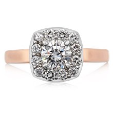 Perfect Halo Engagement Ring - top view