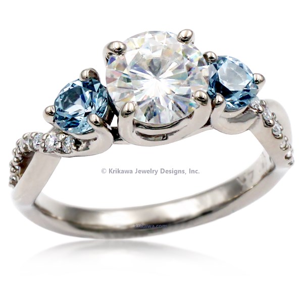 Three Stone Twist Engagement Ring