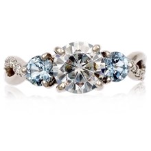 Three Stone Twist Engagement Ring - top view