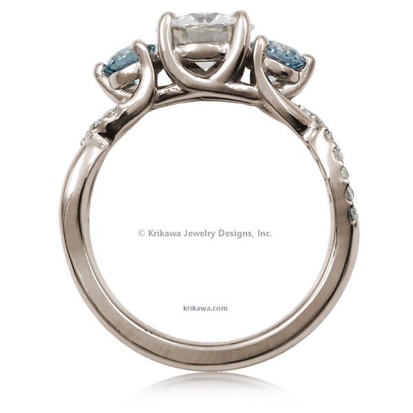 Three Stone Twist Engagement Ring