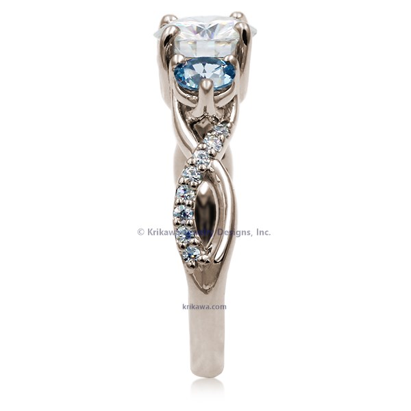 Three Stone Twist Engagement Ring