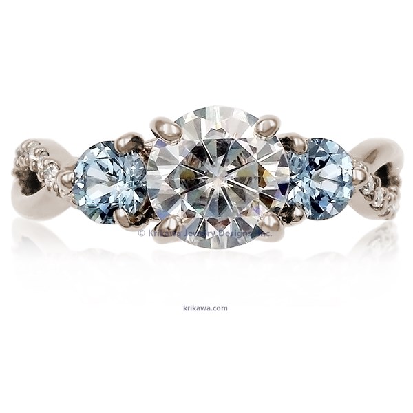 Three Stone Twist Engagement Ring