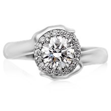 Gentle Hand Embrace Engagement Ring - top view