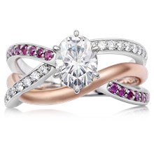 Trinity Weave Engagement Ring - top view