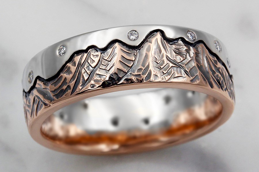 mountain wedding ring womens