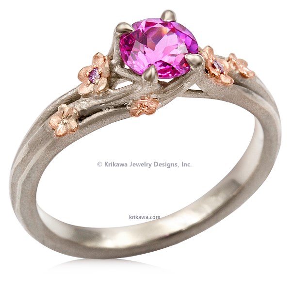 Plum Blossom Engagement Ring