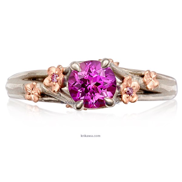 Plum Blossom Engagement Ring