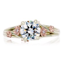 Plum Blossom Engagement Ring - top view