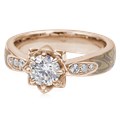Mokume Lotus Blossom Engagement Ring