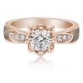 Mokume Lotus Blossom Engagement Ring