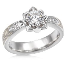 Mokume Lotus Blossom Engagement Ring